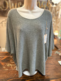 Drop Shoulder Sweater in Blue Jeans and Khaki