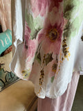 White Floral Linen Shirt