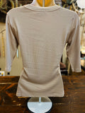Rib Knit 3/4 Sleeve Top in Black or Taupe