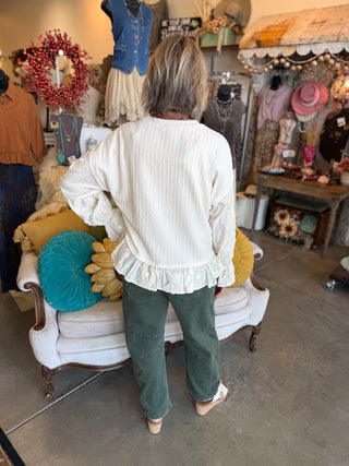 Dark Olive Barrel Leg Jean