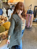 Olive Velvet Lace Duster