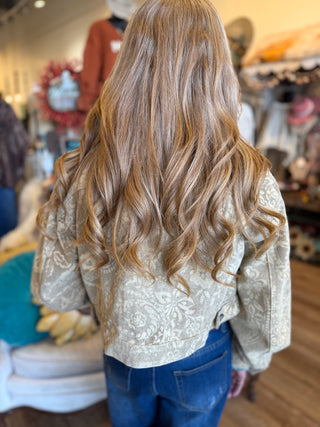 Sand Paisley Denim Jacket