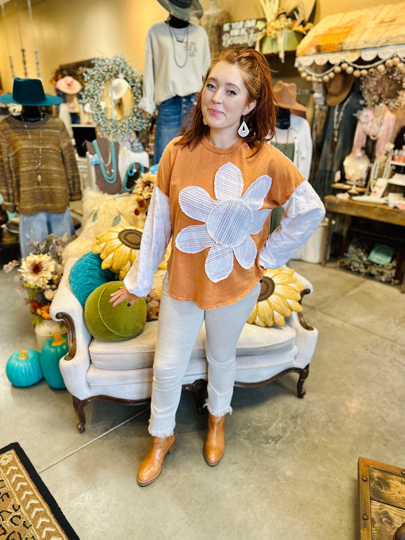 Butterscotch Daisy Top