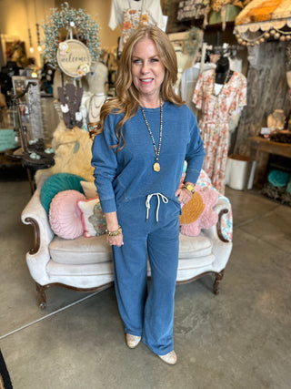 Denim Terry Knit Set