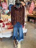 Wine or Chocolate Velvet Blouse
