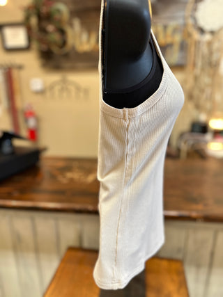 Clay or Oatmeal Thin Strapped Tank Top