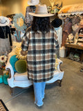 Brown Plaid Teddy Coat