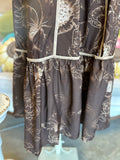 Brown Botanical Print Dress