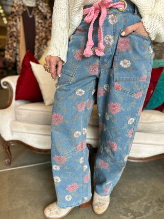 Rose Printed Jean