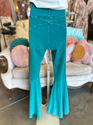 Turquoise or Black Flared Yoga Pant