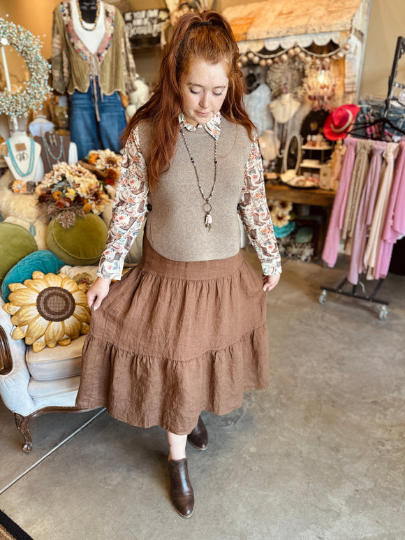 Mocha Mousse Side Button Vest