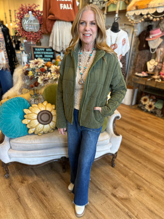 Olive or Tan Quilted Jacket