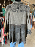 Gravel Embroidery Tiered Top