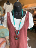 Brick Denim Overall Dress