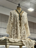 Natural or Brown High Low Crochet Duster
