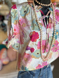 Berry Floral Print Blouse