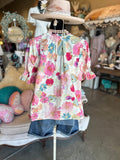Berry Floral Print Blouse