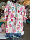 Berry Floral Print Blouse
