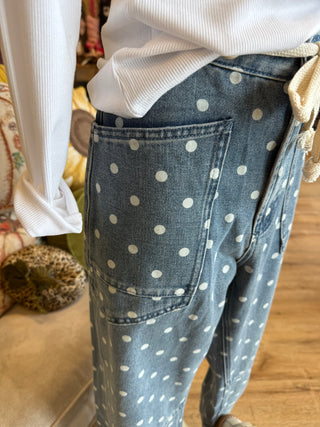 Polka Dot Barrel Jean