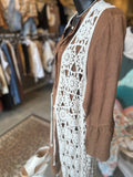 Tobacco or Terracotta  Linen Tiered Dress