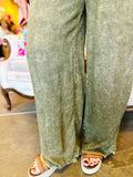 Linen Frayed Pant in Beige, Camel, Black or Olive