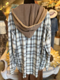Mocha and Navy Plaid Hoodie