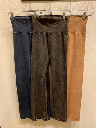 Black/Brown, Camel, Black, Denim Blue, Turquoise and Olive Yoga Pant