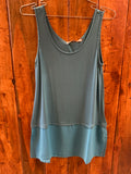 Black or Teal Tank Top with Chiffon Lace Layer