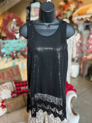Sparkly Pink, Black or Beige Tank Top